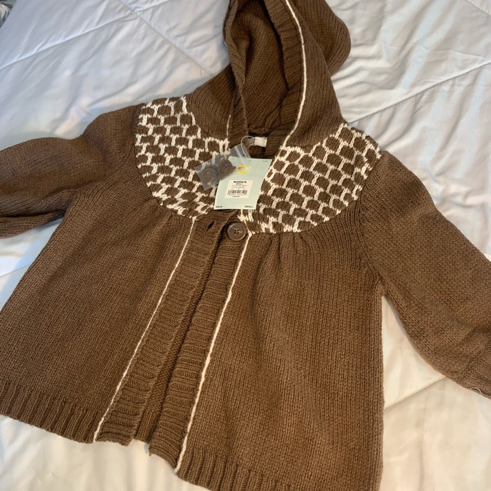 NWT, this cute lil hooded sweater from khols